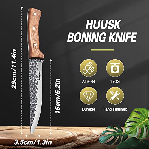 Huusk Butcher Knife Set with Wooden Handle
