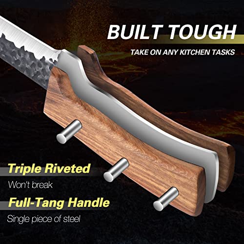 Huusk Butcher Knife Set with Wooden Handle