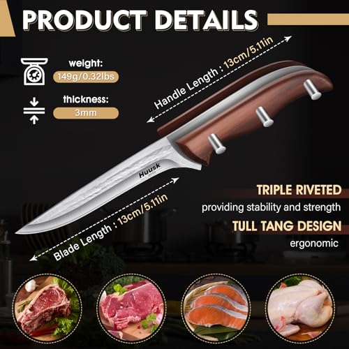 Huusk 5 Inch Meat Boning Knife in High Carbon Steel
