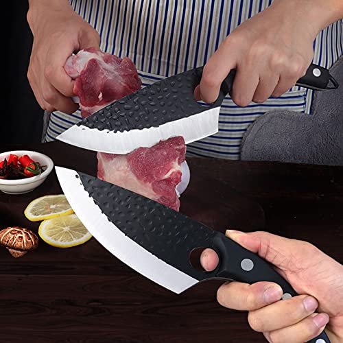 Huusk Viking Full Tang Butcher Knife with Sheath