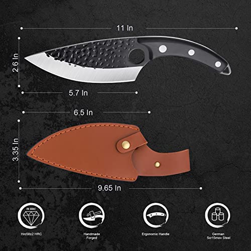 Huusk Viking Full Tang Butcher Knife with Sheath
