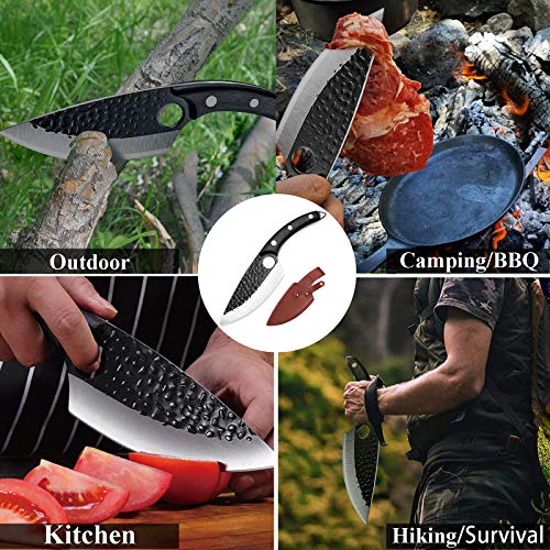 Huusk Viking Full Tang Butcher Knife with Sheath