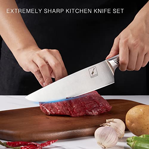 imarku 14PCS Knife Set with Block, Stainless Steel