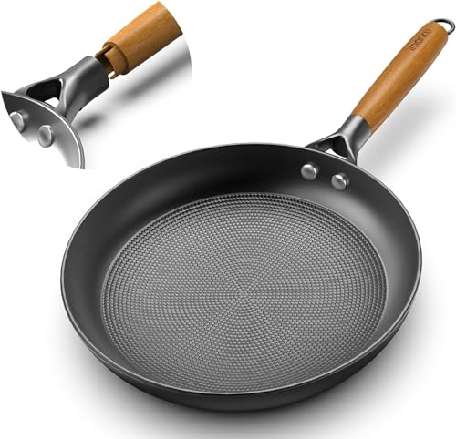 imarku 10-inch Non Stick Frying Pan with Wooden Handle