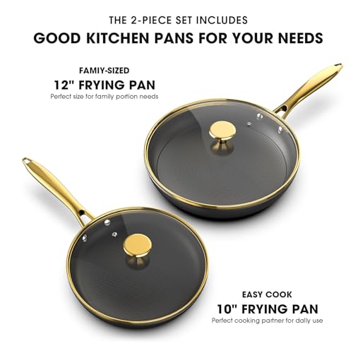 imarku Non Stick Frying Pans Set - 10" & 12