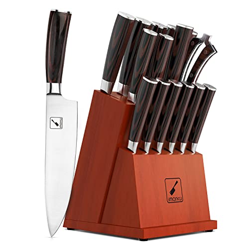 imarku 16-Piece Premium Japan Stainless Steel Knife Set