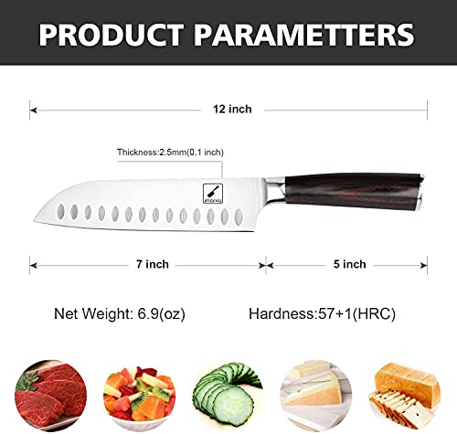 imarku 7 Inch Ultra Sharp Santoku Chef Knife
