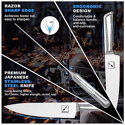 imarku 14 PCS Japanese Stainless Steel Knife Set