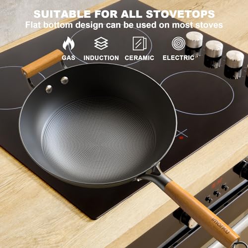 imarku 12.6 inch NonStick Wok Pan:UIButtonTypeCustom