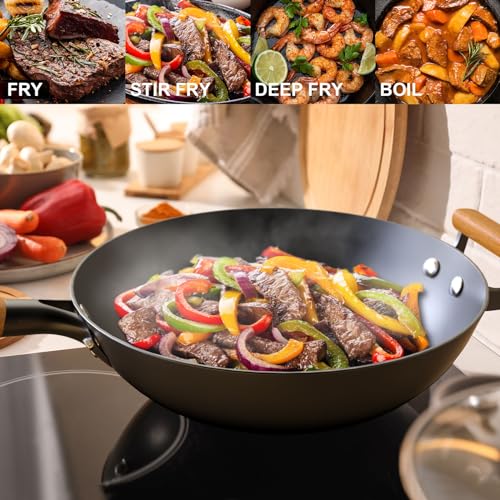 imarku 12.6 inch NonStick Wok Pan:UIButtonTypeCustom