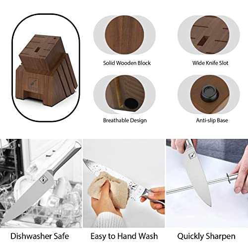 imarku 16-Piece Japanese Stainless Steel Knife Block Set