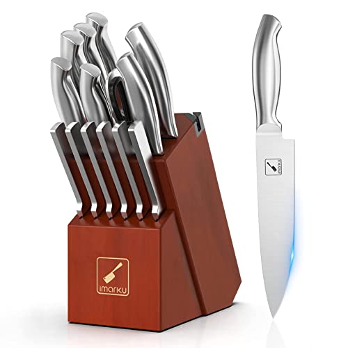 imarku 15-Piece High Carbon Steel Knife Set