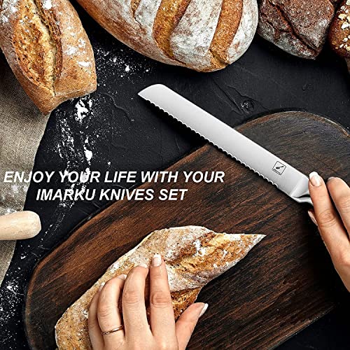 imarku 15-Piece High Carbon Steel Knife Set