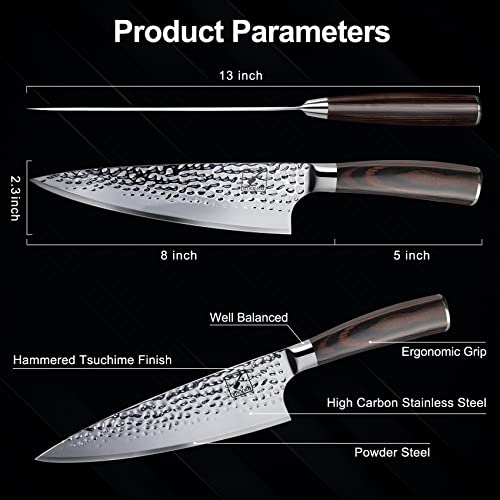 imarku 8" Damascus Chef Knife, Ultra Sharp, Japanese Steel