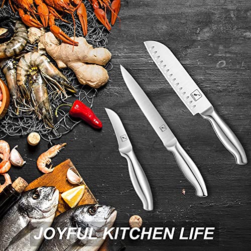 imarku 15-Piece High Carbon Steel Knife Set