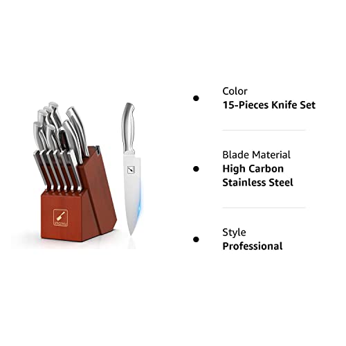 imarku 15-Piece High Carbon Steel Knife Set