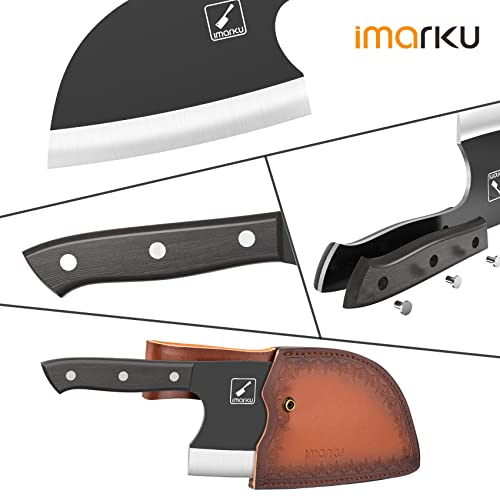 imarku 7" Serbian Chef Knife with Leather Sheath