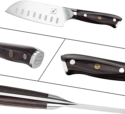 imarku 5" Santoku Japanese Chef Knife with Pakkawood Handle