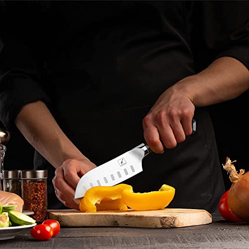 imarku 5" Santoku Japanese Chef Knife with Pakkawood Handle