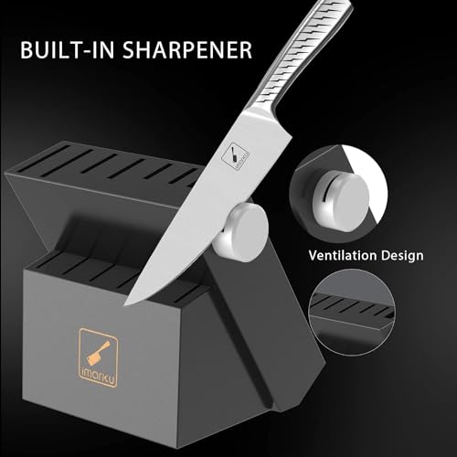Imarku 14-Piece Premium Knife Set with Sharpener, Black