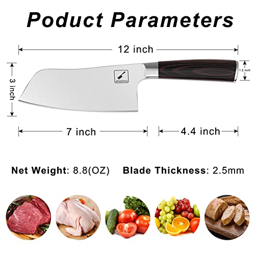 imarku 7" Ultra Sharp Butcher Cleaver Knife