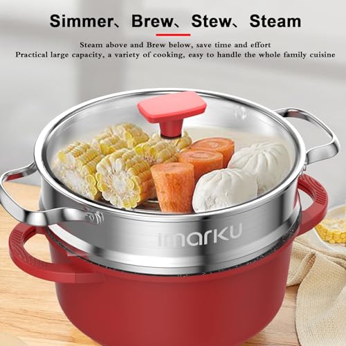 Imarku 11-Piece Nonstick Cookware Set with Steamer, Induction