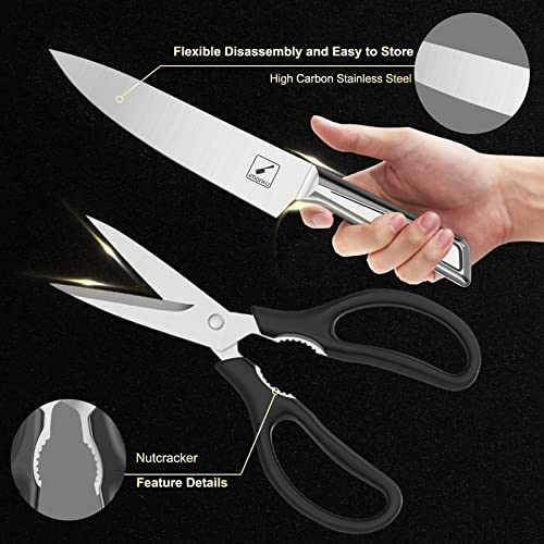 Imarku 16-Piece Stainless Steel Knife Set with Block