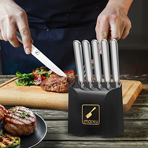 Imarku 16-Piece Stainless Steel Knife Set with Block