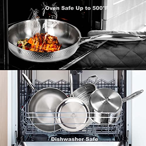imarku 14PCS Tri-Ply Stainless Steel Cookware Set