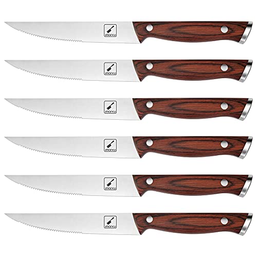 imarku Set of 6 Japanese HC Serrated Steak Knives