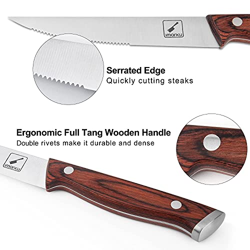 imarku Set of 6 Japanese HC Serrated Steak Knives