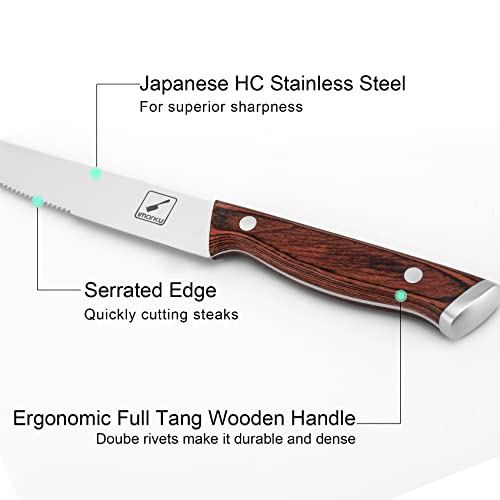 imarku Steak Knives Set of 8, Stainless Steel