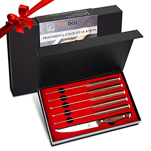 imarku Set of 6 Japanese HC Serrated Steak Knives