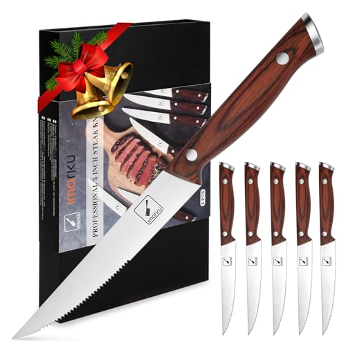 imarku Set of 6 Japanese HC Serrated Steak Knives