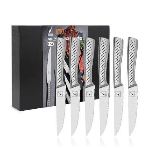 imarku Serrated Steak Knives Set of 6