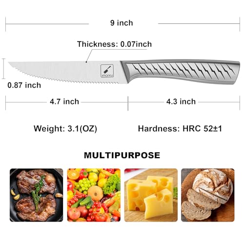 imarku Serrated Steak Knives Set of 6