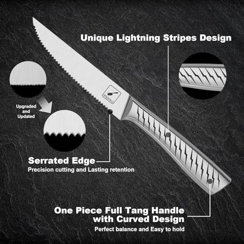 imarku Serrated Steak Knives Set of 6