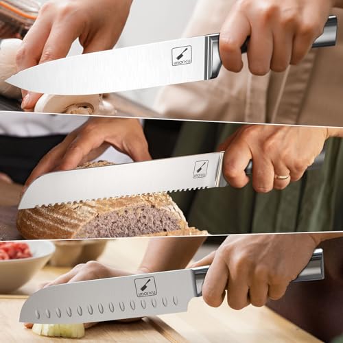 imarku 20PCS Japanese Stainless Steel Knife Set with Block