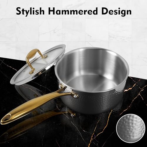 imarku 10-Piece Tri-Ply Stainless Steel Cookware Set