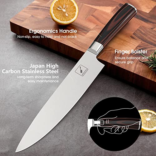 imarku 20-Piece Premium Japanese Steel Knife Set with Block