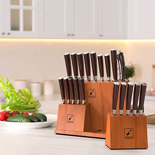 imarku 20-Piece Premium Japanese Steel Knife Set with Block