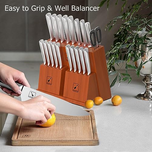imarku 20-Piece Knife Set with Sharpener and Block