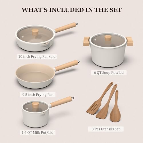 Imarku Non Stick Granite Cookware Set, 10-Piece