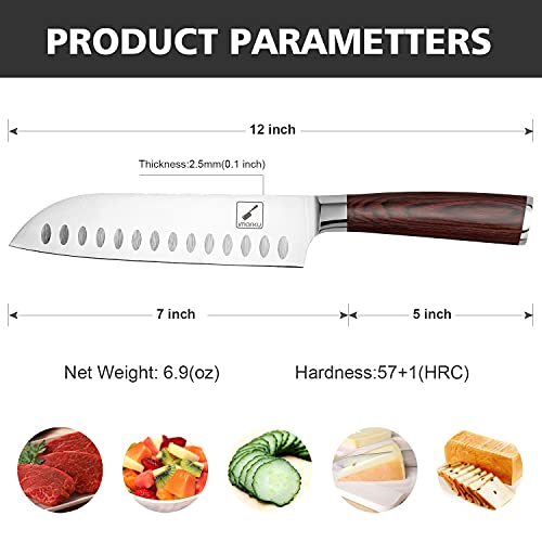 imarku 7" Santoku Knife: Ultra Sharp Japanese Chef Knife