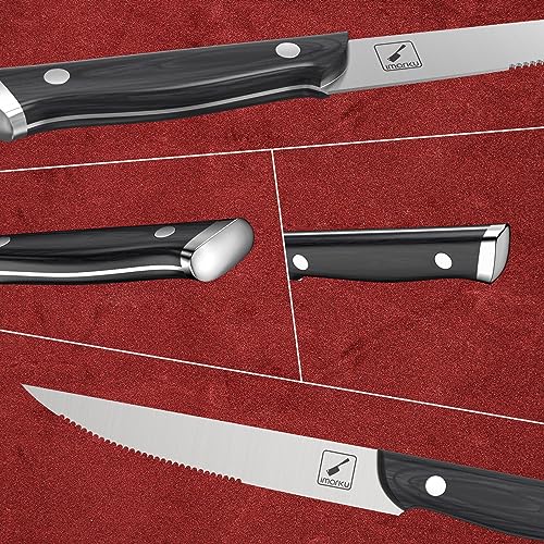 Imarku 8-Piece Steak Knife Set with Pakkawood Handle