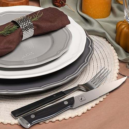 Imarku 8-Piece Steak Knife Set with Pakkawood Handle
