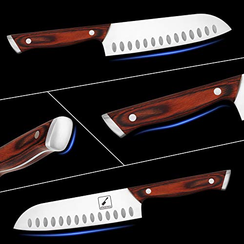 imarku 7 Inch German HC Santoku Kitchen Knife