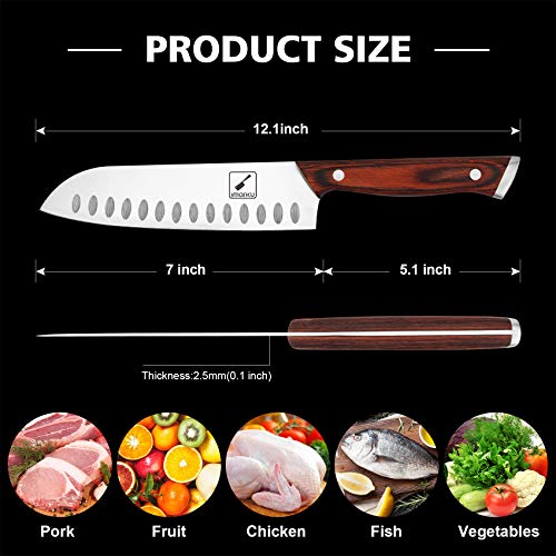 imarku 7 Inch German HC Santoku Kitchen Knife