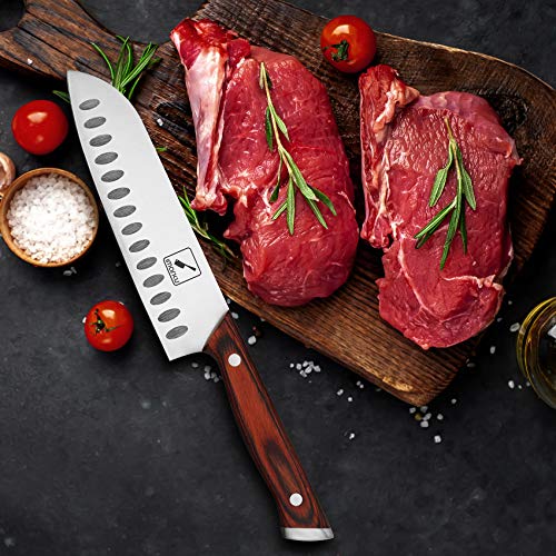 imarku 7 Inch German HC Santoku Kitchen Knife