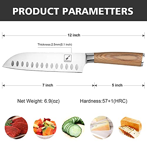 Imarku Santoku Knife - 7" Ultra Sharp Japanese Chef